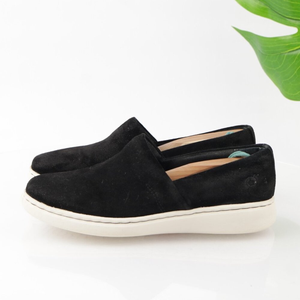 Born Womens Judy Slip On Shoes‎ Size 7 Black Suede Flats Loafers Casual Comfy - Picture 5 of 11